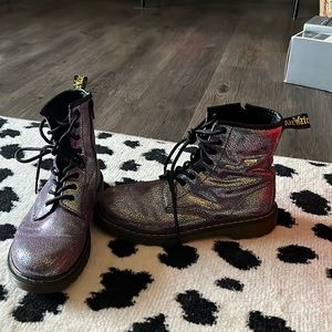 Dr. Martens Purple Sparkle/Iridescent Ankle Boots
